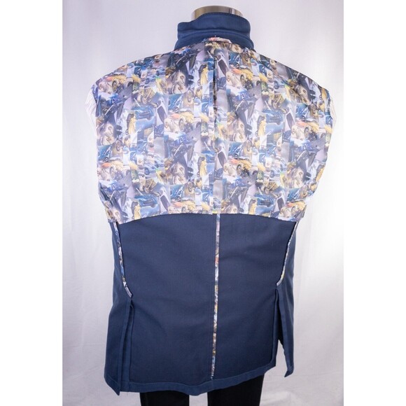 Flynt Men's Sport Coat Jacket Blazer Suede Solid Blue Sz 46L 2-Button Cotton - Picture 12 of 13